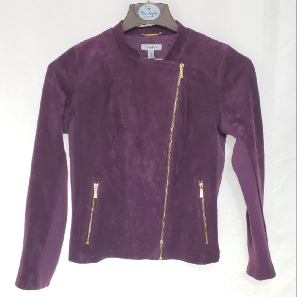 Calvin Klein Suede Moto Jacket Medium